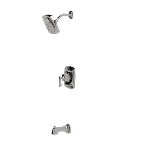 Moen 82922 Conway Posi-Temp Badewannen-/Duscharmatur Mit Ventil – Chrom, 15,2 Cm Regenduschkopf & Auslauf